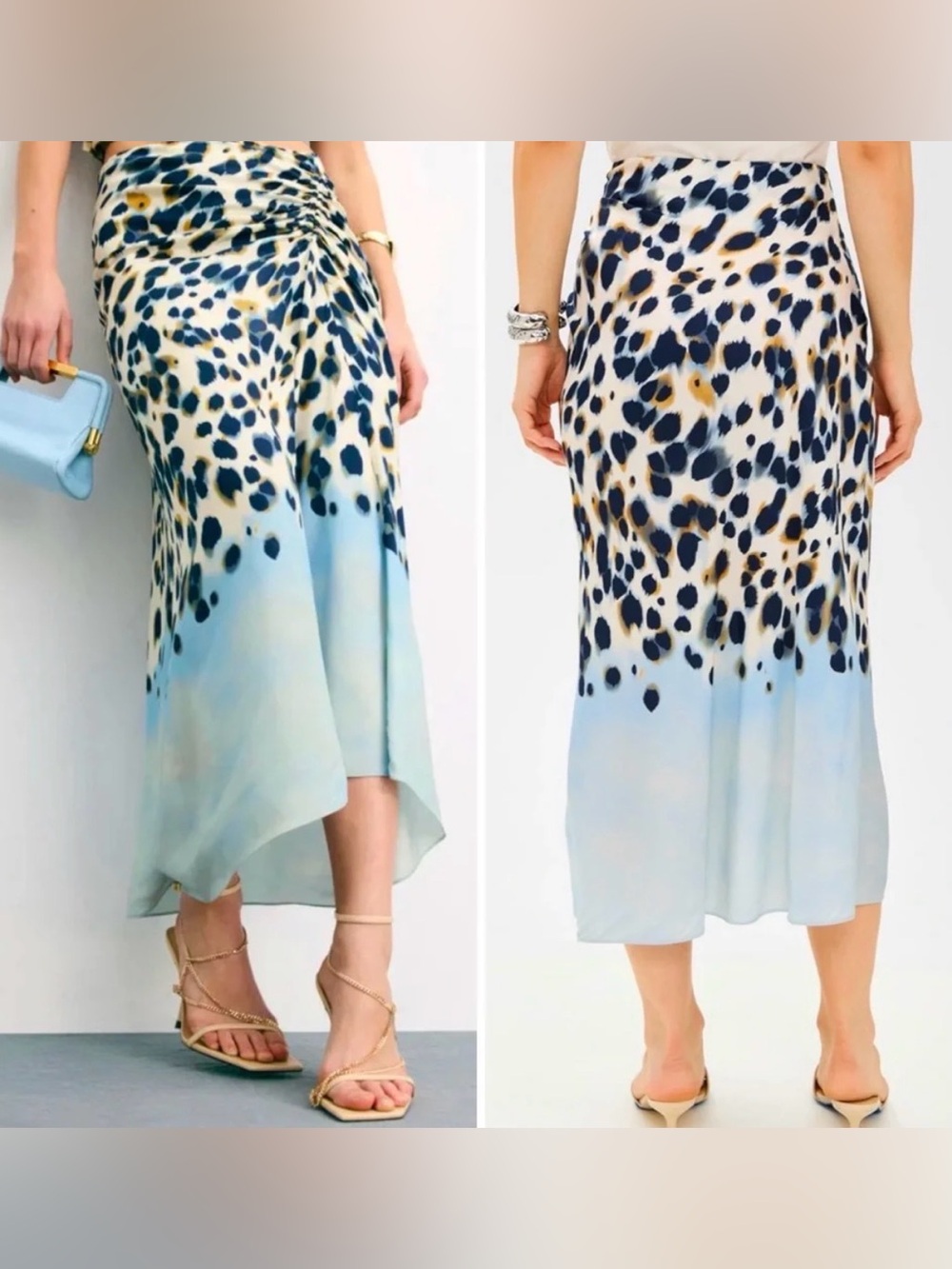 NWOT: A.L.C. Grace Printed Midi Skirt, Side Rouching, sz 4 ($495 retail) - Picture 2 of 12